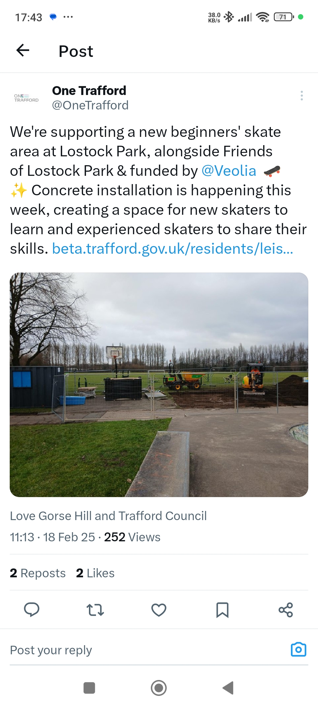 Lostock Beginners Skatepark begins