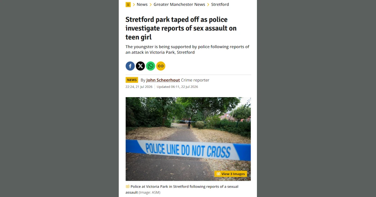 Disturbing News from Victoria Park
